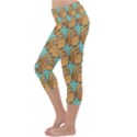 Owl Bird Pattern Lightweight Velour Capri Yoga Leggings View2