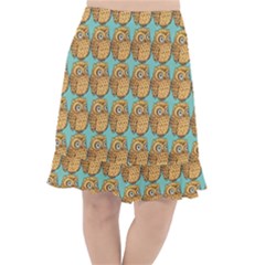 Owl Bird Pattern Fishtail Chiffon Skirt by Grandong