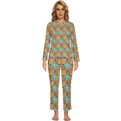 Owl Bird Pattern Womens  Long Sleeve Lightweight Pajamas Set by Grandong