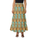 Owl Bird Pattern Tiered Ruffle Maxi Skirt View1