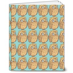 Owl Bird Pattern 8  X 10  Softcover Notebook by Grandong