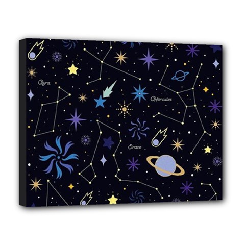 Starry Night  Space Constellations  Stars  Galaxy  Universe Graphic  Illustration Canvas 14  X 11  (stretched) by Grandong