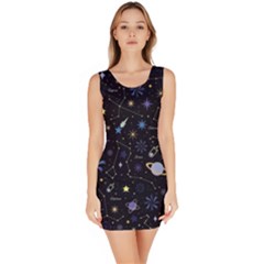 Starry Night  Space Constellations  Stars  Galaxy  Universe Graphic  Illustration Bodycon Dress by Grandong