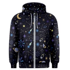 Starry Night  Space Constellations  Stars  Galaxy  Universe Graphic  Illustration Men s Zipper Hoodie by Grandong