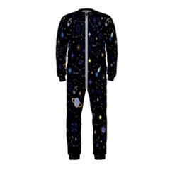 Starry Night  Space Constellations  Stars  Galaxy  Universe Graphic  Illustration Onepiece Jumpsuit (kids) by Grandong