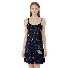 Starry Night  Space Constellations  Stars  Galaxy  Universe Graphic  Illustration Satin Night Slip by Grandong