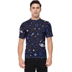 Starry Night  Space Constellations  Stars  Galaxy  Universe Graphic  Illustration Men s Short Sleeve Rash Guard by Grandong