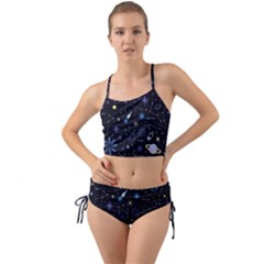 Starry Night  Space Constellations  Stars  Galaxy  Universe Graphic  Illustration Mini Tank Bikini Set by Grandong