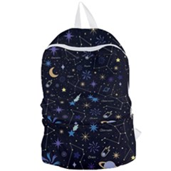 Starry Night  Space Constellations  Stars  Galaxy  Universe Graphic  Illustration Foldable Lightweight Backpack by Grandong