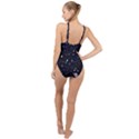 Starry Night  Space Constellations  Stars  Galaxy  Universe Graphic  Illustration High Neck One Piece Swimsuit View2