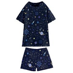 Starry Night  Space Constellations  Stars  Galaxy  Universe Graphic  Illustration Kids  Swim T-shirt And Shorts Set by Grandong