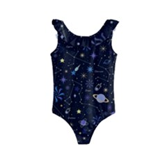 Starry Night  Space Constellations  Stars  Galaxy  Universe Graphic  Illustration Kids  Frill Swimsuit by Grandong