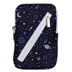 Starry Night  Space Constellations  Stars  Galaxy  Universe Graphic  Illustration Belt Pouch Bag (small) by Grandong