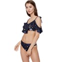 Starry Night  Space Constellations  Stars  Galaxy  Universe Graphic  Illustration Ruffle Edge Tie Up Bikini Set	 View2