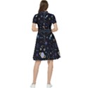 Starry Night  Space Constellations  Stars  Galaxy  Universe Graphic  Illustration Short Sleeve Waist Detail Dress View2