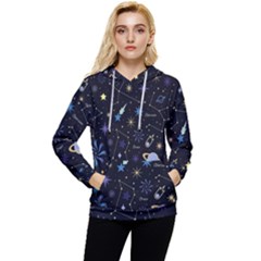 Starry Night  Space Constellations  Stars  Galaxy  Universe Graphic  Illustration Women s Lightweight Drawstring Hoodie by Grandong