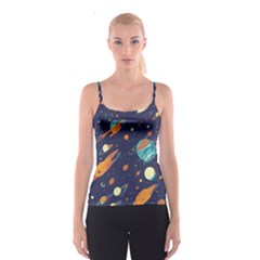 Space Galaxy Planet Universe Stars Night Fantasy Spaghetti Strap Top by Grandong