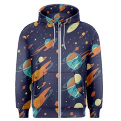 Space Galaxy Planet Universe Stars Night Fantasy Men s Zipper Hoodie by Grandong