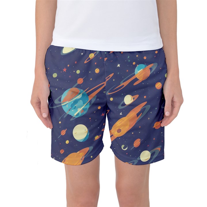 Space Galaxy Planet Universe Stars Night Fantasy Women s Basketball Shorts