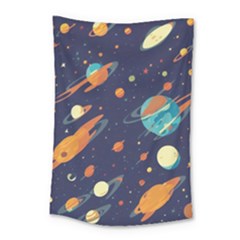 Space Galaxy Planet Universe Stars Night Fantasy Small Tapestry by Grandong