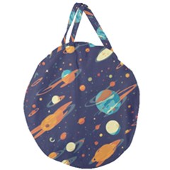 Space Galaxy Planet Universe Stars Night Fantasy Giant Round Zipper Tote by Grandong