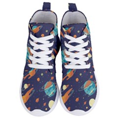 Space Galaxy Planet Universe Stars Night Fantasy Women s Lightweight High Top Sneakers by Grandong