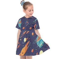 Space Galaxy Planet Universe Stars Night Fantasy Kids  Sailor Dress by Grandong