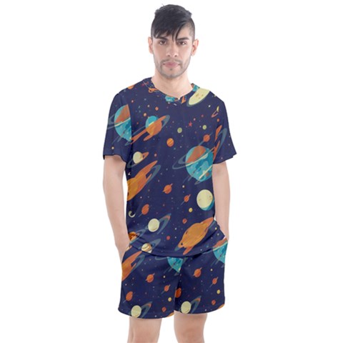 Space Galaxy Planet Universe Stars Night Fantasy Men s Mesh T-shirt And Shorts Set by Grandong