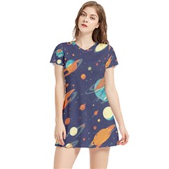 Space Galaxy Planet Universe Stars Night Fantasy Women s Sports Skirt by Grandong