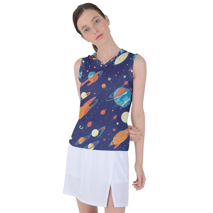 Space Galaxy Planet Universe Stars Night Fantasy Women s Sleeveless Sports Top