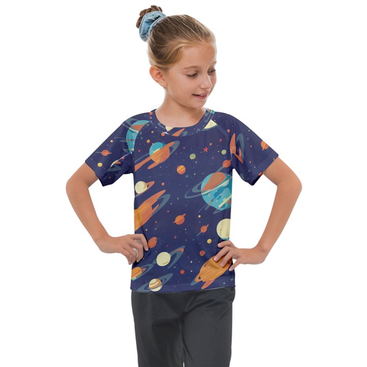 Space Galaxy Planet Universe Stars Night Fantasy Kids  Mesh Piece T-Shirt