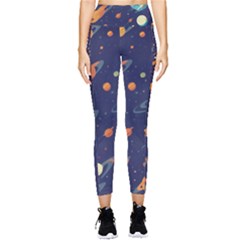 Space Galaxy Planet Universe Stars Night Fantasy Pocket Leggings 