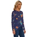 Space Galaxy Planet Universe Stars Night Fantasy Long Sleeve Crew Neck Pullover Top View3