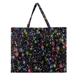 Illustration Universe Star Planet Zipper Large Tote Bag by Grandong