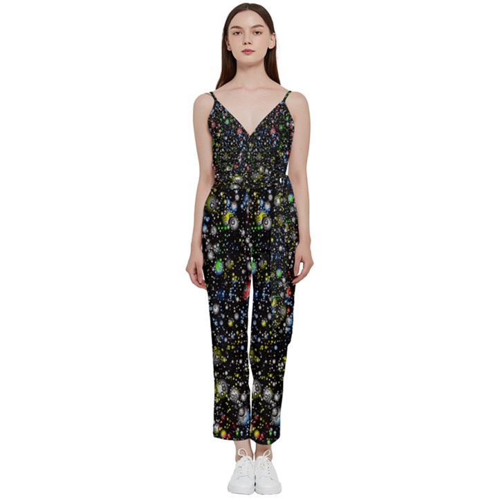 Illustration Universe Star Planet V-Neck Camisole Jumpsuit