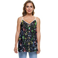 Illustration Universe Star Planet Casual Spaghetti Strap Chiffon Top by Grandong