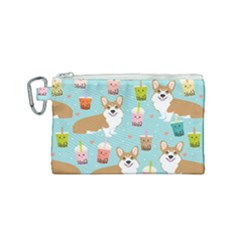 Welsh Corgi Boba Tea Bubble Cute Kawaii Dog Breed Canvas Cosmetic Bag (small) by Grandong