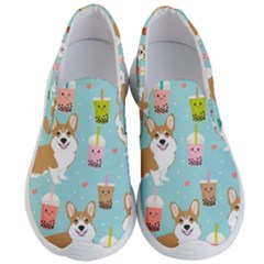 Welsh Corgi Boba Tea Bubble Cute Kawaii Dog Breed Men s Lightweight Slip Ons by Grandong