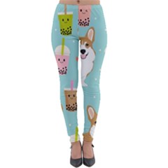 Welsh Corgi Boba Tea Bubble Cute Kawaii Dog Breed Lightweight Velour Leggings by Grandong