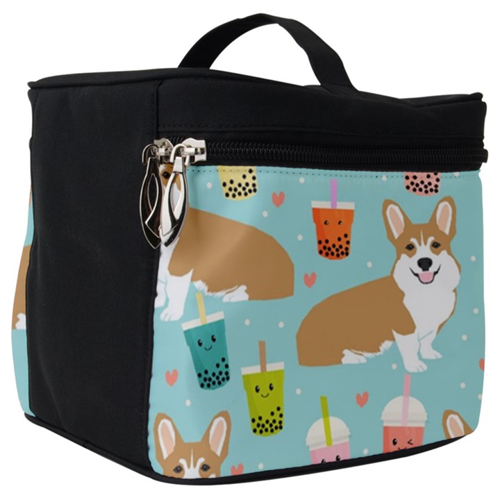 Welsh Corgi Boba Tea Bubble Cute Kawaii Dog Breed Make Up Travel Bag (Big)