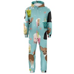 Chihuahua Bubble Kawaii Boba Tea Cute Dog Hooded Jumpsuit (men) by Grandong