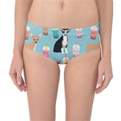 Chihuahua Bubble Kawaii Boba Tea Cute Dog Mid-waist Bikini Bottoms by Grandong