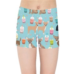 Chihuahua Bubble Kawaii Boba Tea Cute Dog Kids  Sports Shorts by Grandong