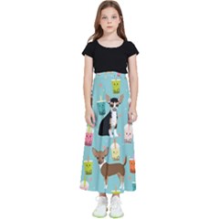 Chihuahua Bubble Kawaii Boba Tea Cute Dog Kids  Flared Maxi Skirt by Grandong