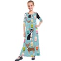 Chihuahua Bubble Kawaii Boba Tea Cute Dog Kids  Quarter Sleeve Maxi Dress View1