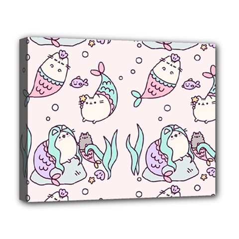 Cartoon Cat Cute Animal Design Drawing Illustration Kawaii Deluxe Canvas 20  X 16  (stretched) by Grandong