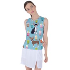 Chihuahua Bubble Kawaii Boba Tea Cute Dog Women s Sleeveless Sports Top by Grandong