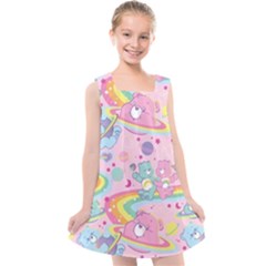 Bears Kawaii Pattern Kids  Cross Back Dress by Grandong