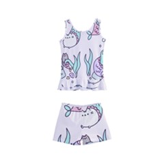 Cartoon Cat Cute Animal Design Drawing Illustration Kawaii Kids  Boyleg Swimsuit by Grandong