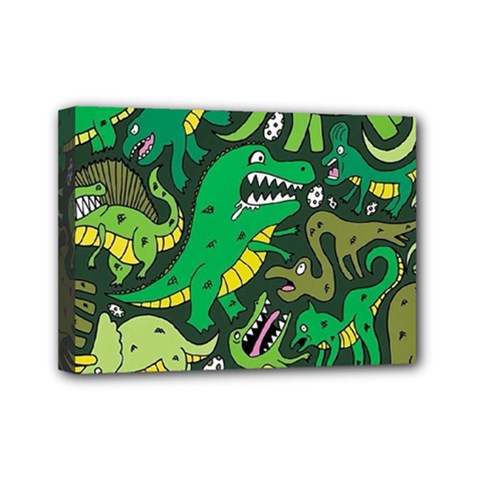 Dino Kawaii Mini Canvas 7  X 5  (stretched) by Grandong